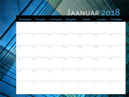 2018. aasta kalender (E–P) 2018. aasta kalender (E–P)