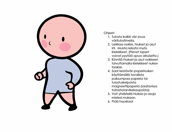 Paperinukkeja (tyttö, malli 1) Paperinukkeja (tyttö, malli 1)