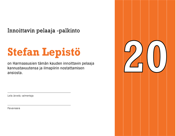 Innoittavin pelaaja -palkinto Innoittavin pelaaja -palkinto