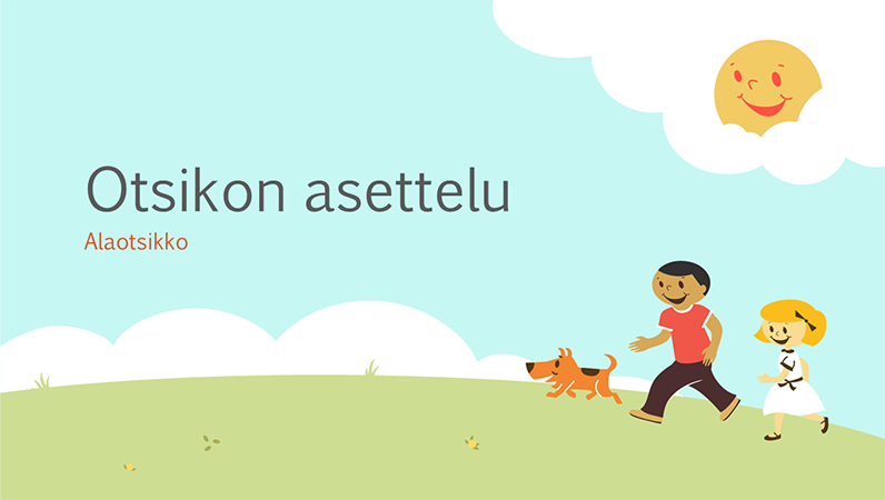 Lasten leikki- ja koulutusaiheinen esitysmalli (sarjakuvamaiset piirrokset, laajakuva) Lasten leikki- ja koulutusaiheinen esitysmalli (sarjakuvamaiset piirrokset, laajakuva)