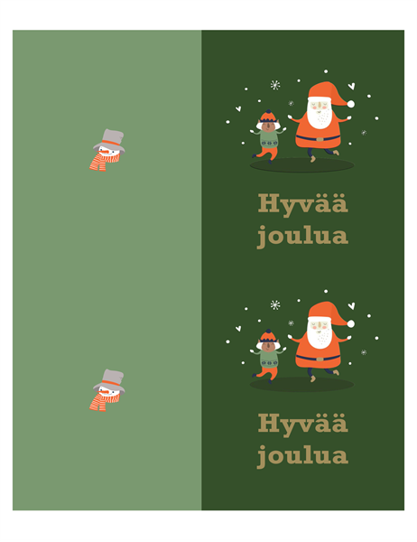 Joulukortit (Joulun henki -teema, 2 per sivu, Avery-arkille) Joulukortit (Joulun henki -teema, 2 per sivu, Avery-arkille)