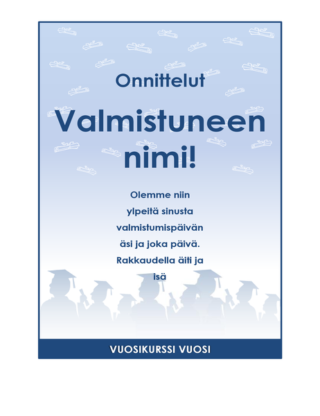 Vastavalmistuneen onnittelulehtinen (Valmistumisjuhlat-rakenne) Vastavalmistuneen onnittelulehtinen (Valmistumisjuhlat-rakenne)