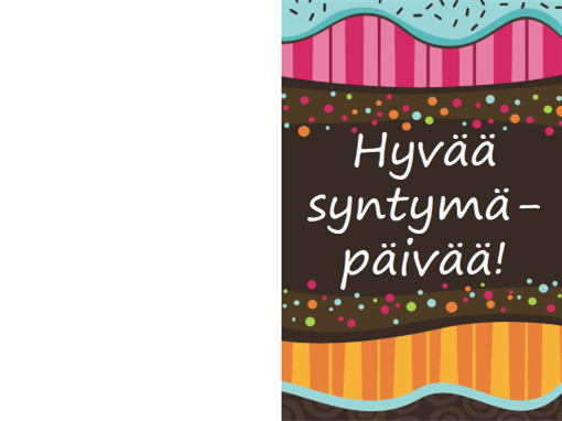 Syntymäpäiväkortti - pilkut ja raidat (lapset, taitettava) Syntymäpäiväkortti - pilkut ja raidat (lapset, taitettava)