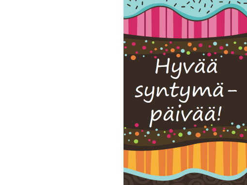 Syntymäpäiväkortti - pilkut ja raidat (lapset, taitettava) Syntymäpäiväkortti - pilkut ja raidat (lapset, taitettava)