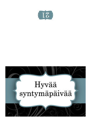 Syntymäpäiväkortti (sininen nauha, taitettava) Syntymäpäiväkortti (sininen nauha, taitettava)