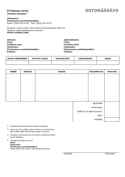 Rahavirtalaskelma excel