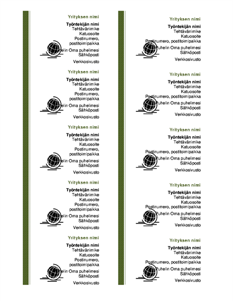 Käyntikortit (10/sivu, vaaka) Käyntikortit (10/sivu, vaaka)