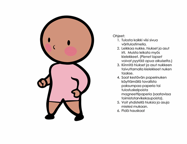 Paperinukkeja (tyttö, malli 2) Paperinukkeja (tyttö, malli 2)