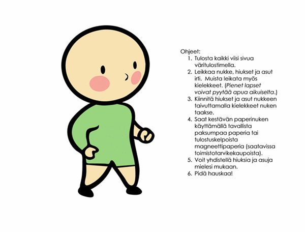 Paperinukkeja (poika, malli 3) Paperinukkeja (poika, malli 3)