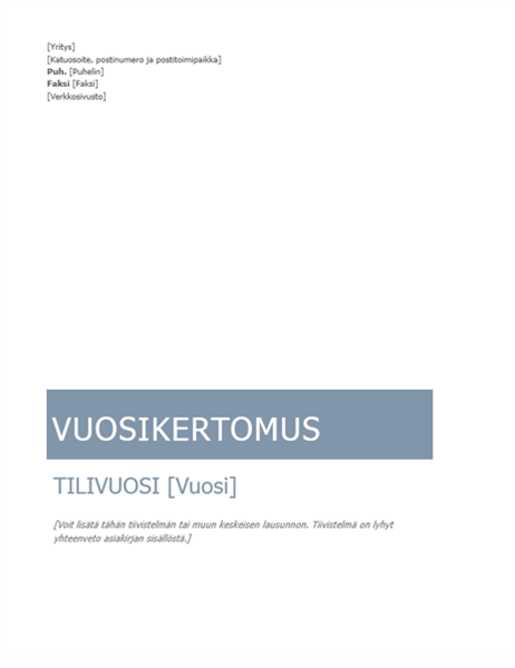 Vuosikertomus Vuosikertomus