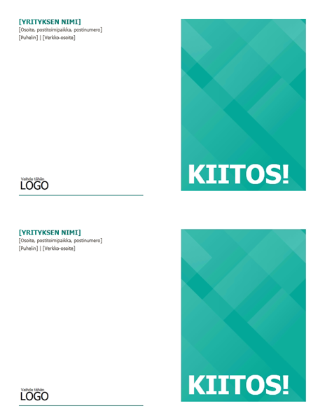 Kiitoskortit Kiitoskortit
