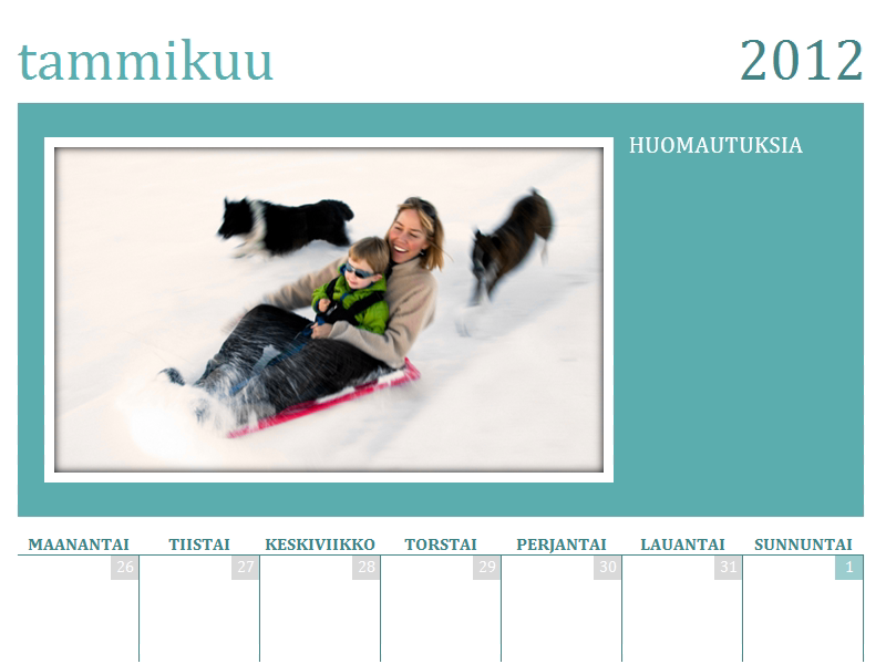 Perhevalokuvakalenteri (ma)