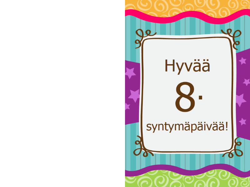 Syntymäpäiväkortti - tähdet ja raidat (lapset) Syntymäpäiväkortti - tähdet ja raidat (lapset)