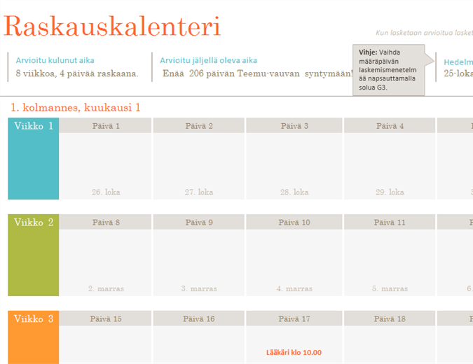 Raskauskalenteri Raskauskalenteri