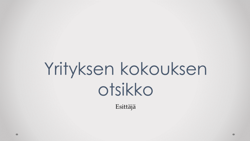 Yrityksen kokouksen esitys Yrityksen kokouksen esitys
