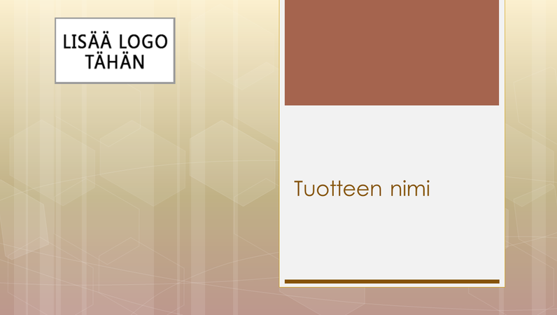 Yrityksen tuotteiden yleisesittelyesitys Yrityksen tuotteiden yleisesittelyesitys