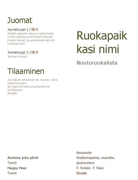 Noutoruokalista