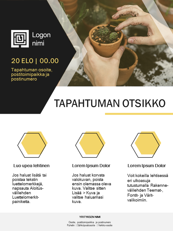 Pienyrityksen lehtinen (kullanvärinen malli) Pienyrityksen lehtinen (kullanvärinen malli)