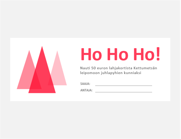 Lomalahjakupongit (10 kuponkia yhdellä sivulla) Lomalahjakupongit (10 kuponkia yhdellä sivulla)