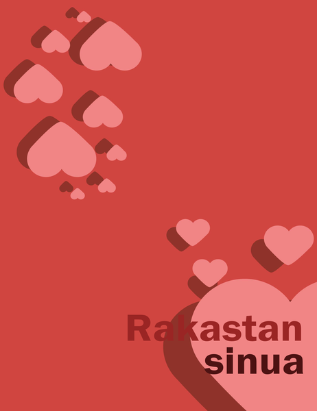 Rakastan sinua -kortti (poikittaistaitto) Rakastan sinua -kortti (poikittaistaitto)