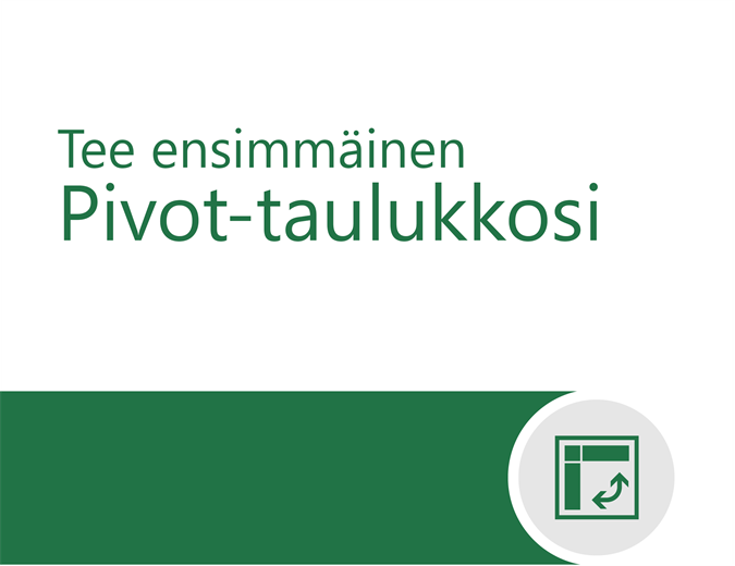 Pivot-taulukon opetusohjelma Pivot-taulukon opetusohjelma