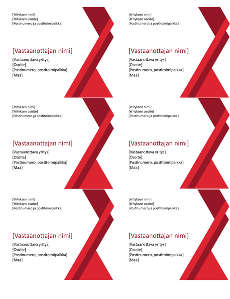 Lähetystarrat (voimakas kulma, 6 per sivu) Lähetystarrat (voimakas kulma, 6 per sivu)