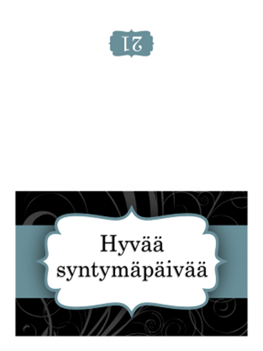 Syntymäpäiväkortti (sininen nauha, taitettava) Syntymäpäiväkortti (sininen nauha, taitettava)