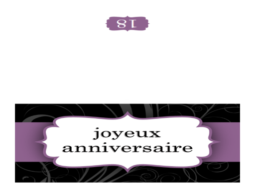 Carte d’anniversaire (ruban violet, deux volets) Carte d’anniversaire (ruban violet, deux volets)