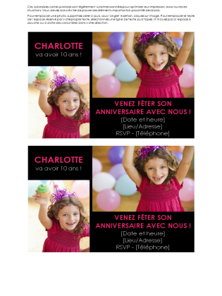 Carte d’invitation à une fête d’anniversaire Carte d’invitation à une fête d’anniversaire