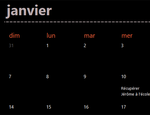 Onglets de calendrier intemporel (noir) Onglets de calendrier intemporel (noir)