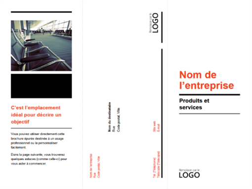 Brochure professionnelle à trois volets (design noir et rouge) Brochure professionnelle à trois volets (design noir et rouge)