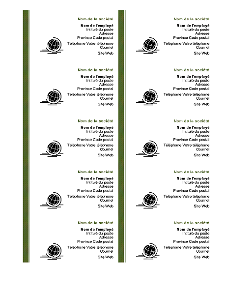 Business cards with border (10 per page) Business cards with border (10 per page)
