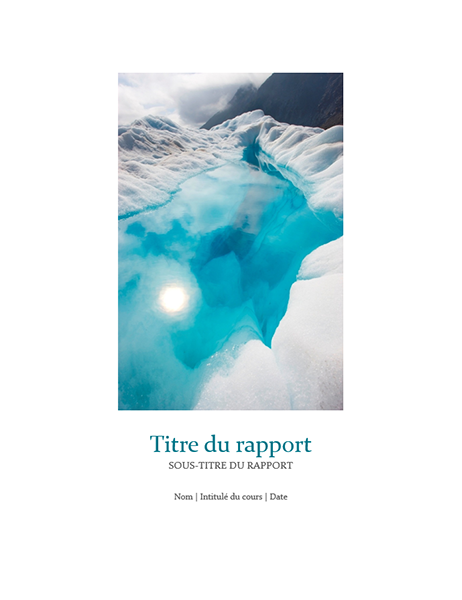 Rapport d’étudiant avec photo en page de garde Rapport d’étudiant avec photo en page de garde