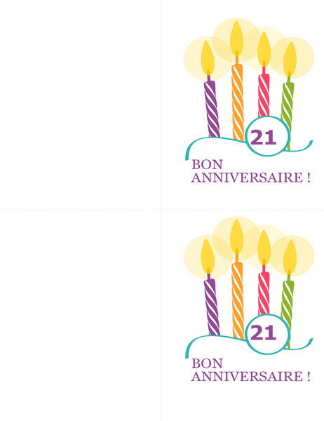 Cartes d’anniversaire spécial (2 par page, pour support Avery 8315) Cartes d’anniversaire spécial (2 par page, pour support Avery 8315)