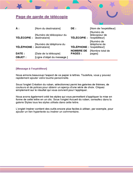 Page de garde de télécopie Joyeux Page de garde de télécopie Joyeux