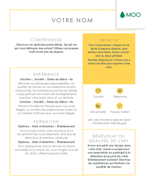 Crisp and clean resume, designed by MOO Crisp and clean resume, designed by MOO
