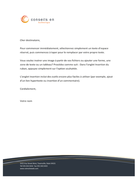 En-tête de lettre pour une entreprise en technologie En-tête de lettre pour une entreprise en technologie