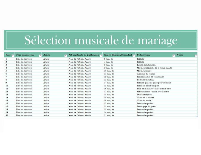 Wedding playlist Wedding playlist