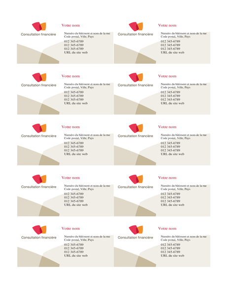 Financial business card (10 per page) Financial business card (10 per page)