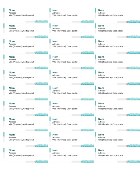 Étiquettes d’adresses techniques minimalistes (30 par page) Étiquettes d’adresses techniques minimalistes (30 par page)