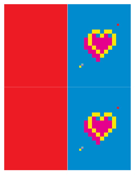 Carte de Saint-Valentin Cœur pixel Carte de Saint-Valentin Cœur pixel