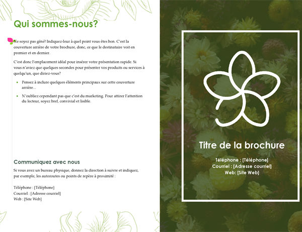 Green floral booklet Green floral booklet