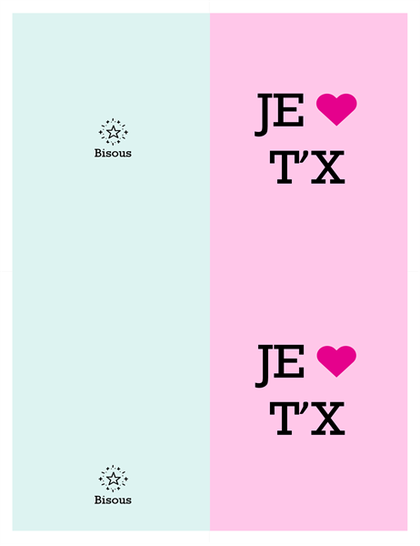 Je t’aime, ma valentine ou mon valentin Je t’aime, ma valentine ou mon valentin