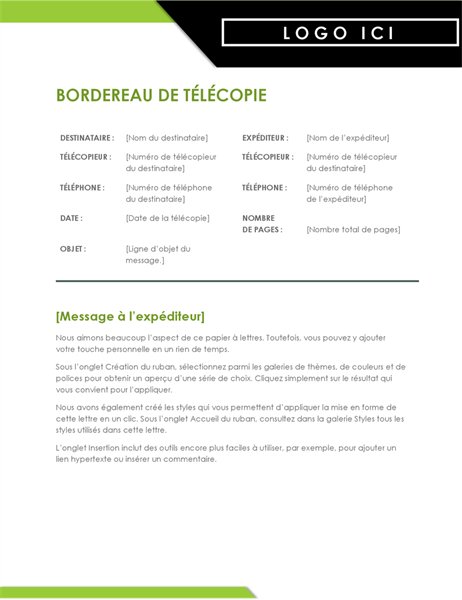 Bordereau de télécopie Logo gras Bordereau de télécopie Logo gras