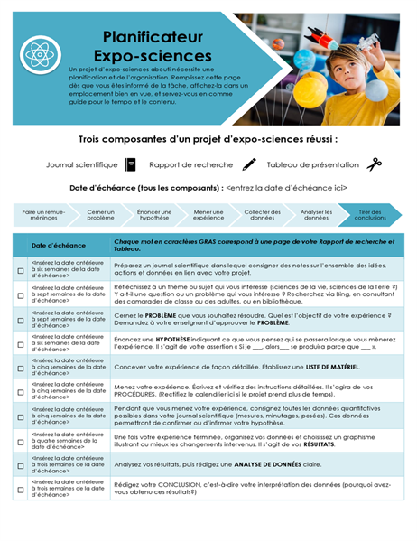 Science fair planner Science fair planner