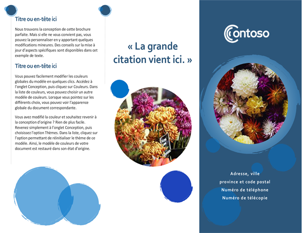 Brochure sphères bleues Brochure sphères bleues