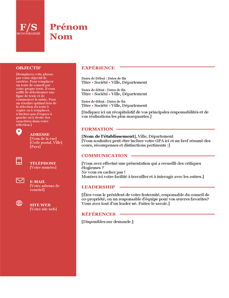 CV Monogramme gras CV Monogramme gras