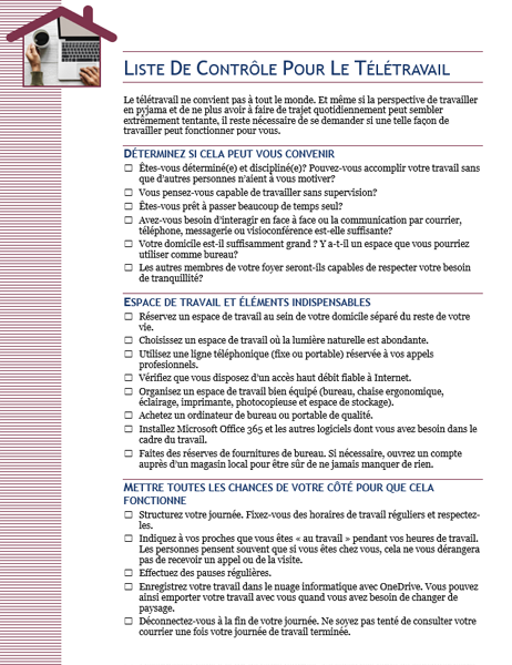 Work from home checklist Work from home checklist