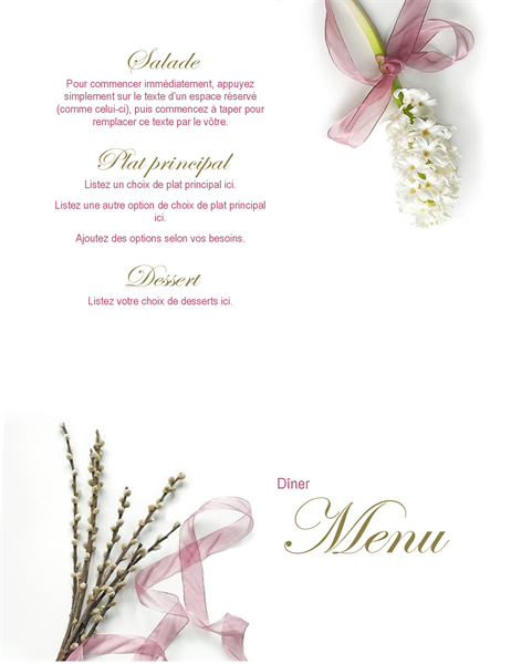 Menu de souper Menu de souper