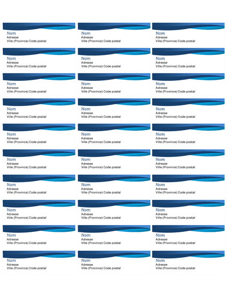 Étiquettes courbe bleue (30 par page) Étiquettes courbe bleue (30 par page)